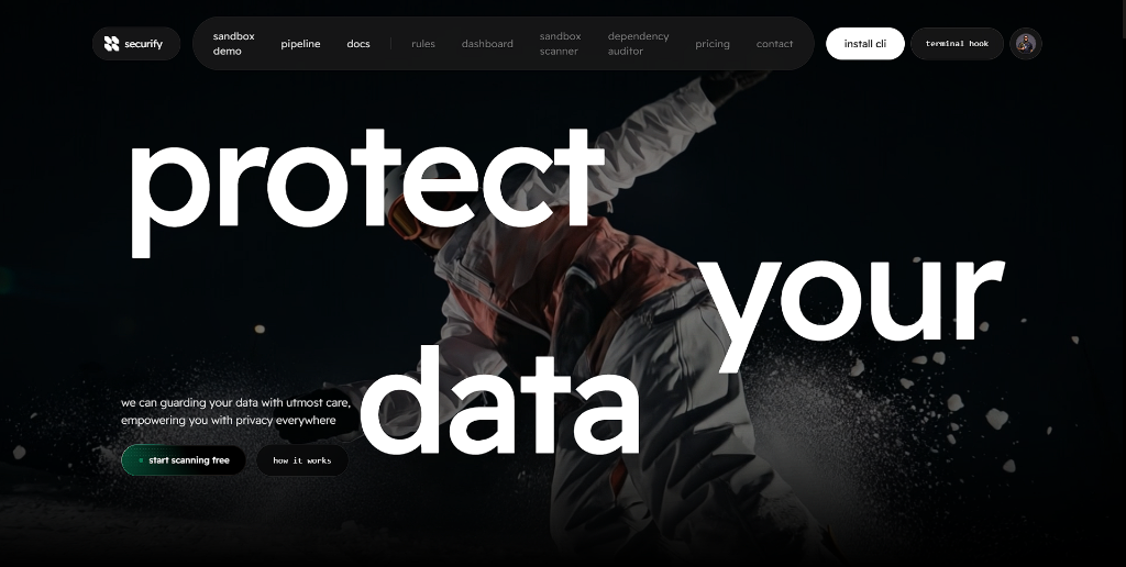 Securify Landing Banner - Protect Your Data